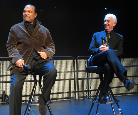 Billy Dee Williams and Anthony Daniels in a Q&A (Photo: Gillian G. Gaar)